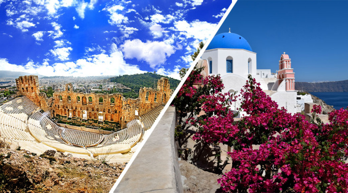 Combiné Athènes & île de Santorin 2* ou 3*, Combiné Grèce & ses îles, Cyclades, Santorin par Ôvoyages Combiné Athènes & île de Santorin 2* ou 3*, Combiné Grèce & ses îles, Cyclades, Santorin par Ôvoyages